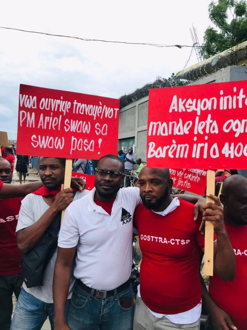 Membres de l'AASP lors d'une mobilisation